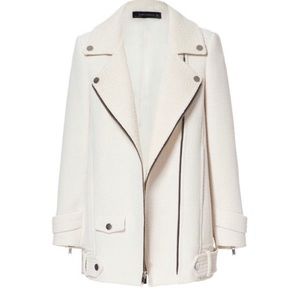 Zara off-white Moto Coat